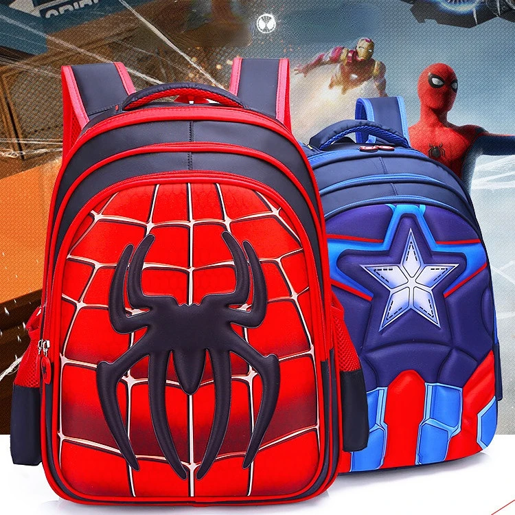 

Disney Spiderman Car Captain Princess Waterproof Children School Bags for Boys Kids Backpack Large Capacity Primary Pencil Case