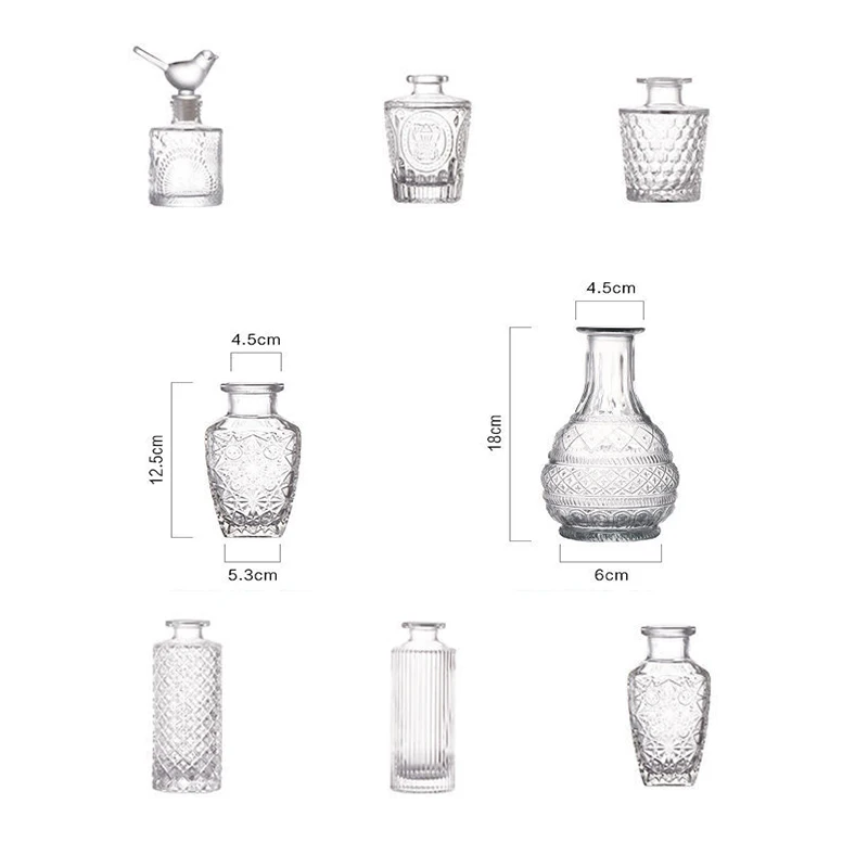 

Glass Vase Flower Arrangement Decoration Living Room Decoration Dried Flowers Transparent Narrow Mouth Nordic Ins Wind Creative