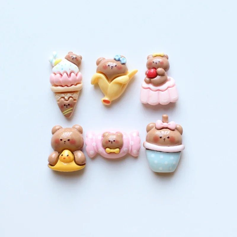 10 шт. мультяшный банан Мороженое медведь искусственный торт животное шпилька для