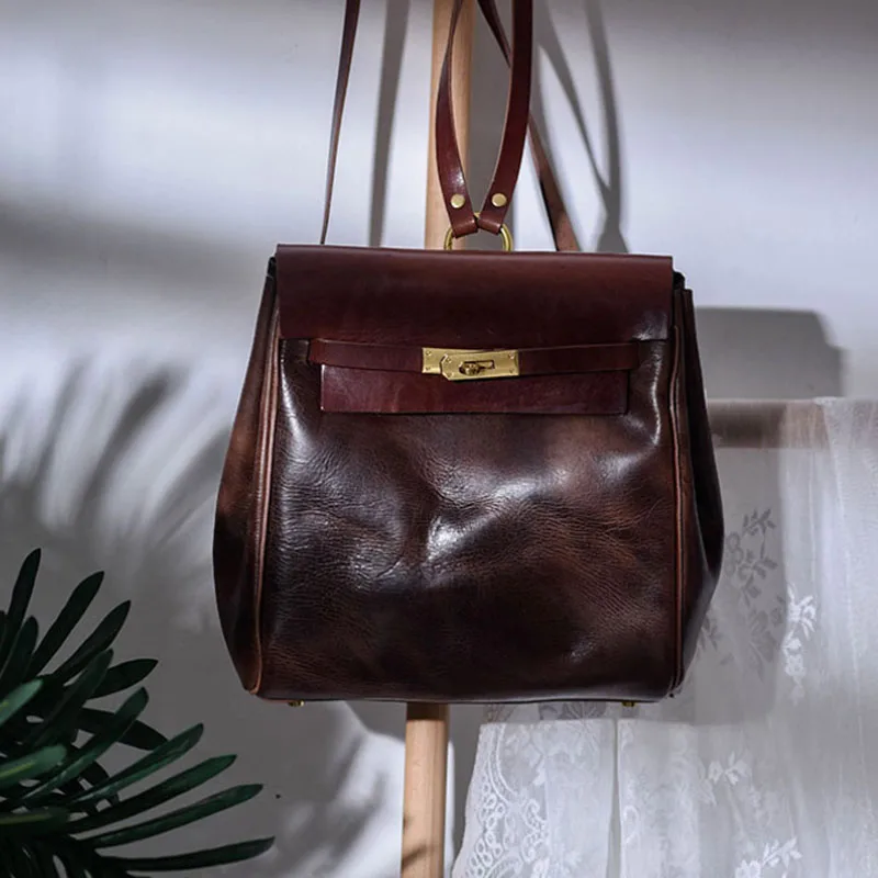 Genuine Leather Backpack For Women Stylish Anti-theft Female Travel Backpacks School Casual Ladies Small Back Bag Free Shipping