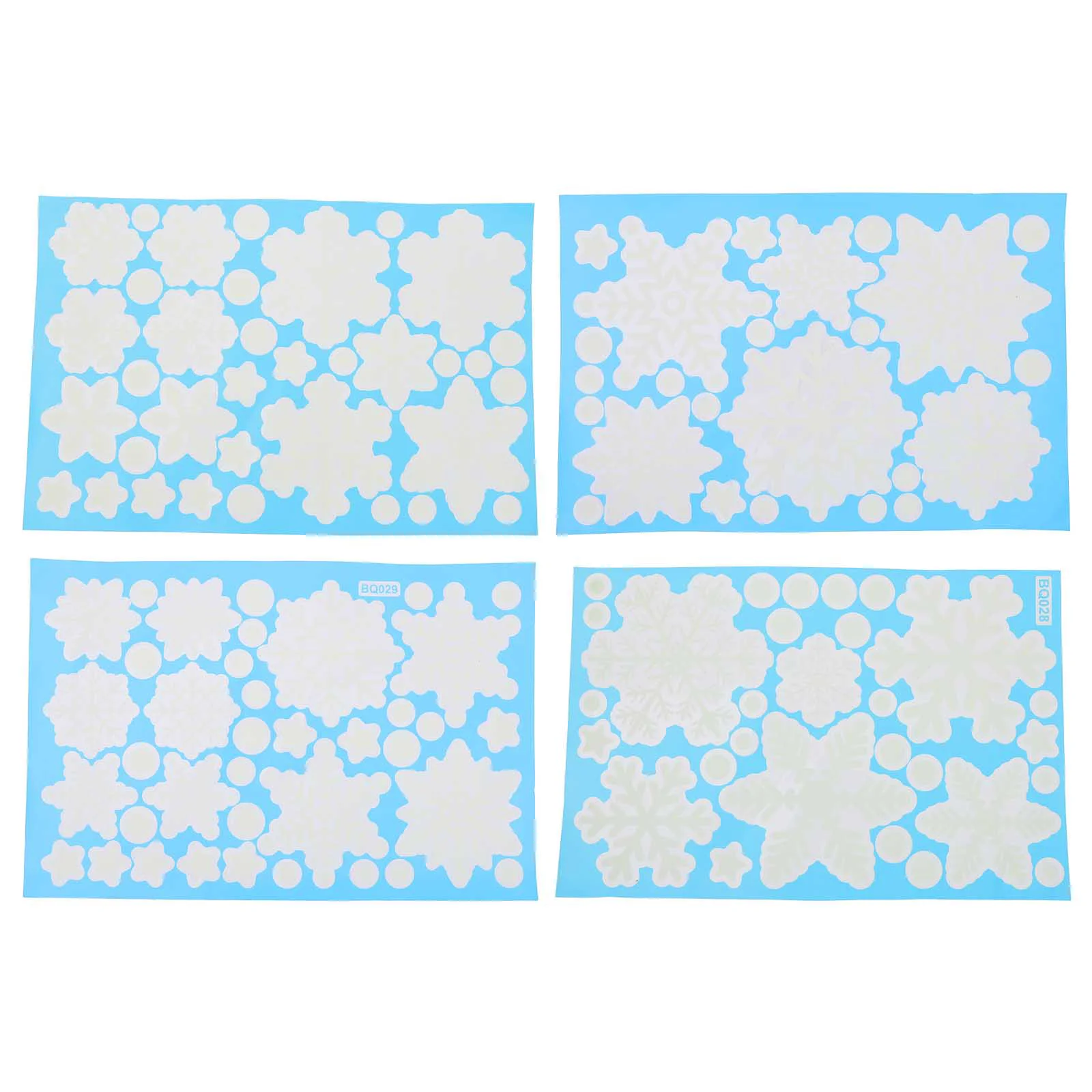 

4 Sheets Fashion Glow In The Dark Stickers Christmas Stickers Luminous Snowflakes Stickers