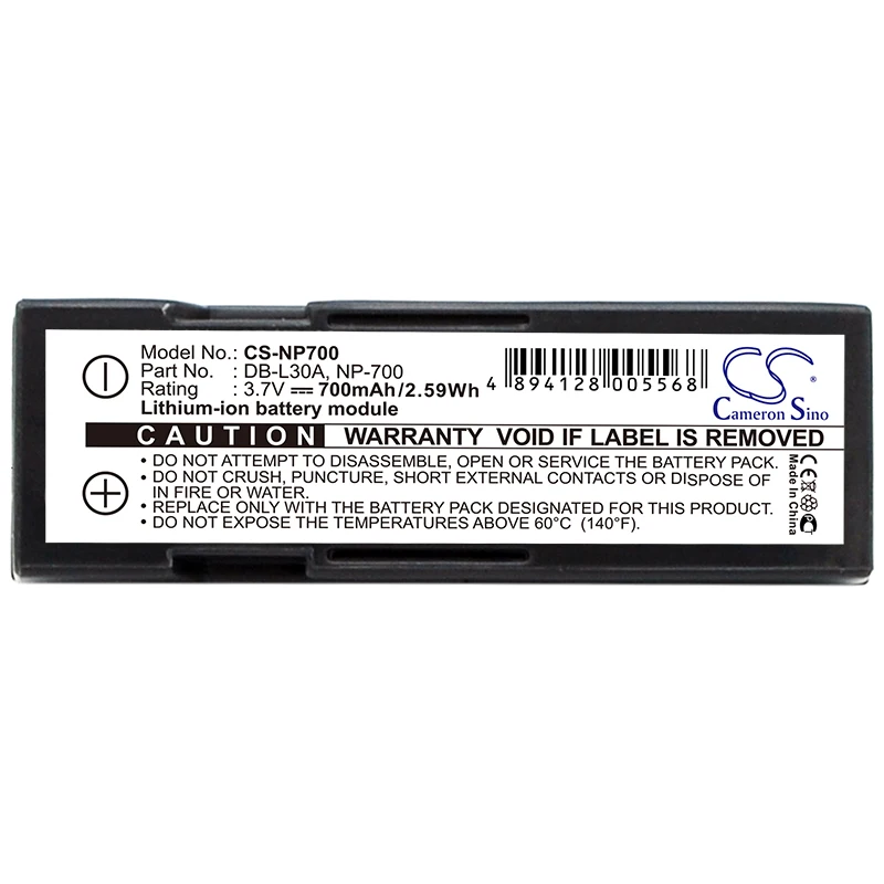 

Cameron Sino Camera Replacement Li-ion Battery 700mAh For DB-L30 Kyocera Xacti VPC-A5 Free Tools