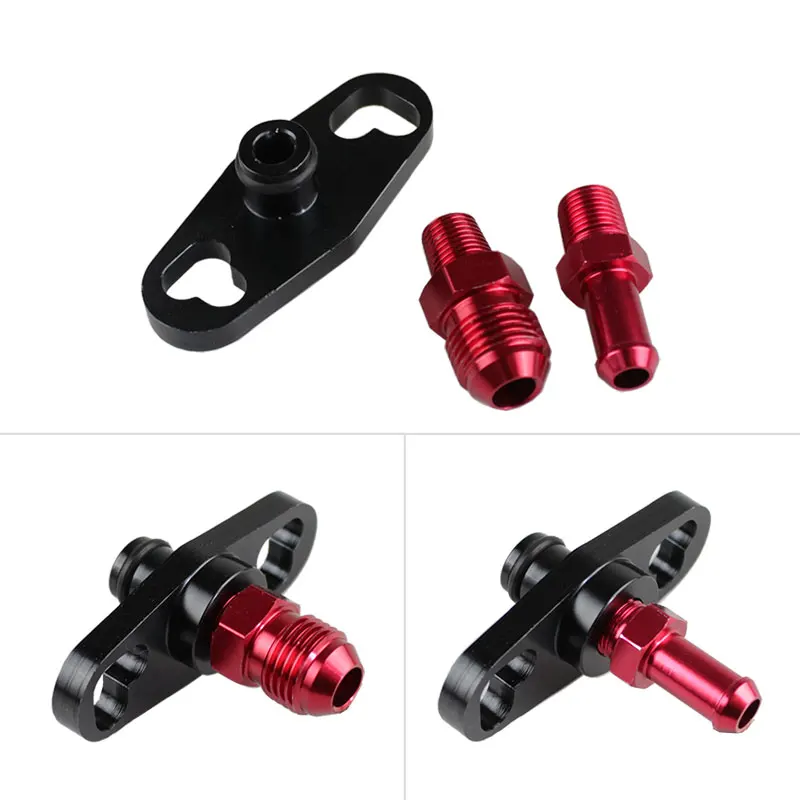

Aluminum 1Pcs Black Turbo Fuel Rail Delivery Regulator Adapter with Fittings for Honda /Mitsubishi /Toyota RS-FRG012