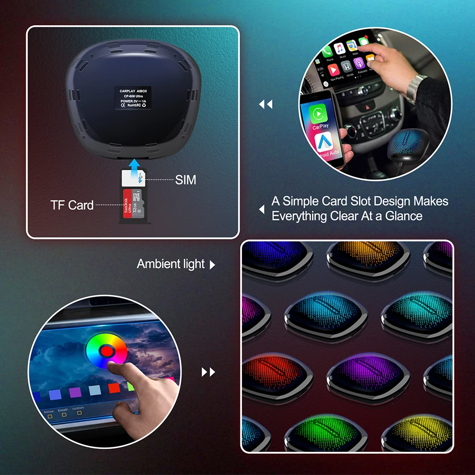 Автомобильный тв CarPlay видеоплеер беспроводной Android авто Apple адаптер Netflix Youtube