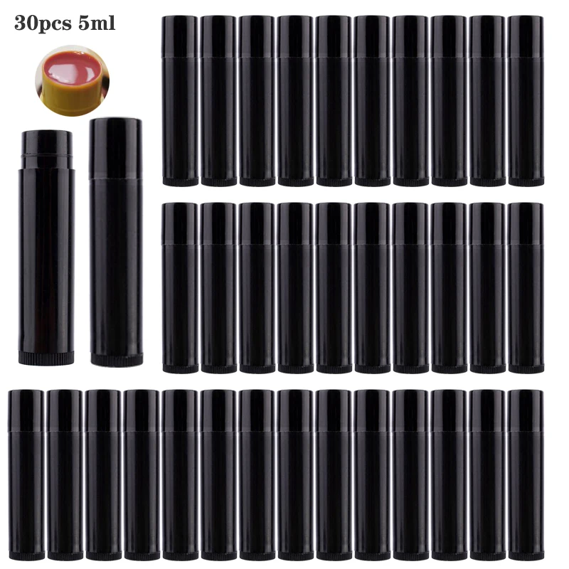 

30pcs 5ml Empty Lip Gloss Tubes Empty Cosmetic Containers Lipstick Jars Balm Tube Cap Container Refillable Travel Makeup Tool