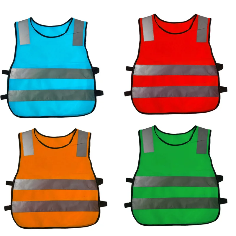 

High Visibility Children Reflective Vest Jackets Fluorescent Traffic Work Road Clothes with Reflective Strips