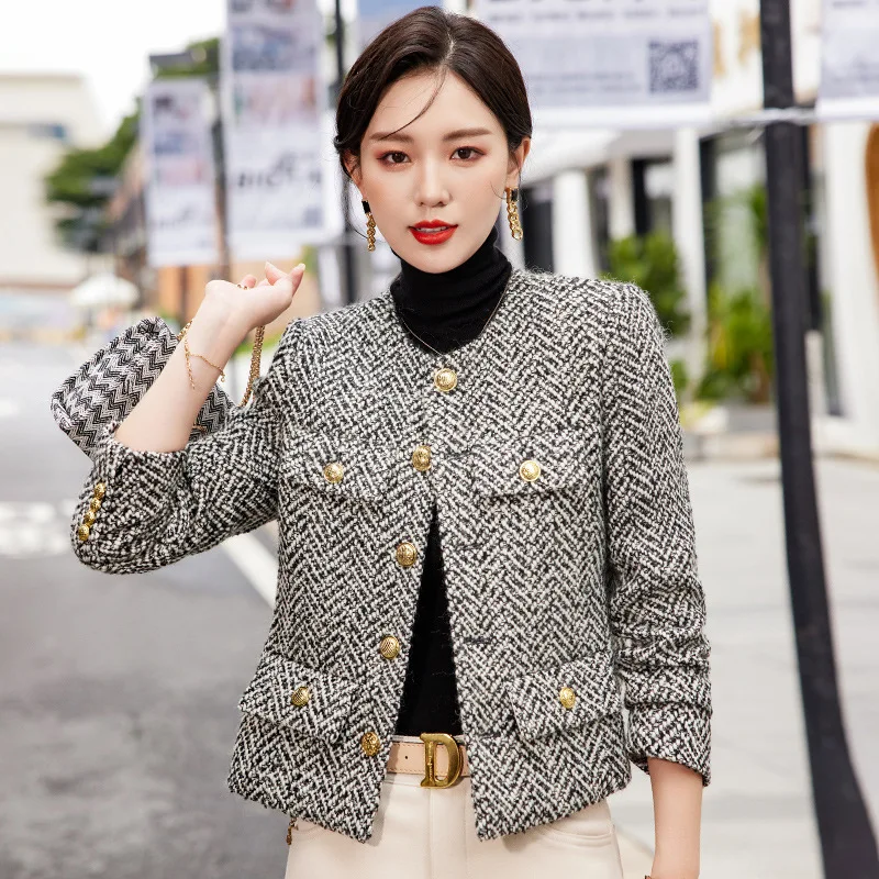 Autumn Winter Women Blazers Jackets Coat High Quality Fabric Elegant Office Work Wear OL Outwear Formal Tops Blaser Clothes
