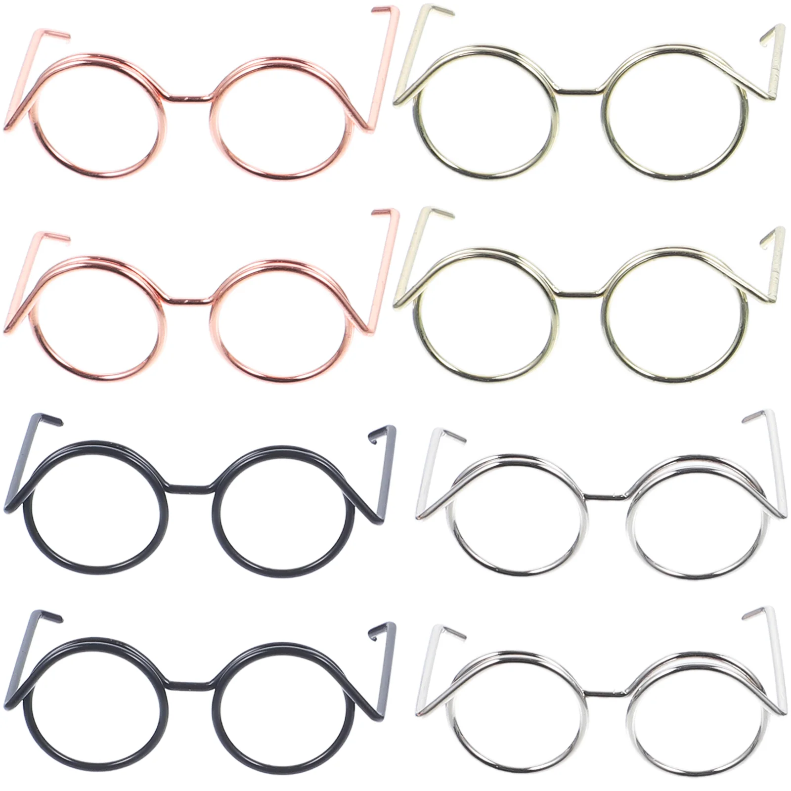 

20 Pcs Vintage Mini Glasses Clear Plastic Shot Eyewear Iron Wire Dolls Eyeglasses Eyes for knitted toys Things