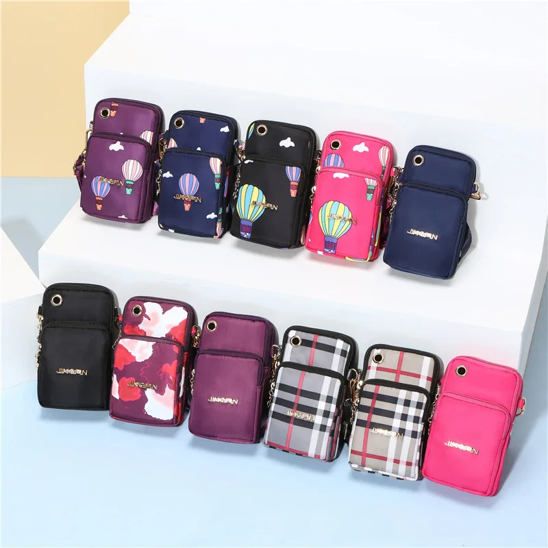 

New Balloon Mobile Phone Crossbody Bags for Women Fashion Women Shoulder Bag Cell Phone Pouch With Headphone Plug 3 Layer Wallet
