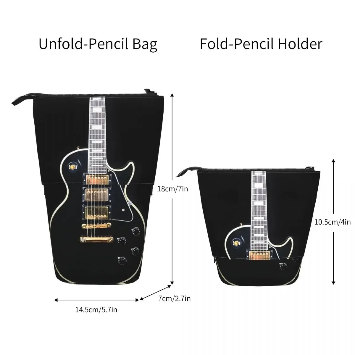 Фото Реверсивный пенал Gibson Custom Shop 1958 Les Paul для студентов, школьный пенал-коробка, сумка для карандашей, канцелярские принадлежности, чехол для ручек №3