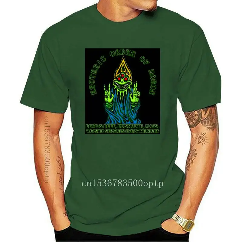 

Fashion New Summer Esoteric Order Of Dagon T-Shirt Cotton Cthulhu Mythos Lovecraft Horror Great Old Ones Graphic Men Tops