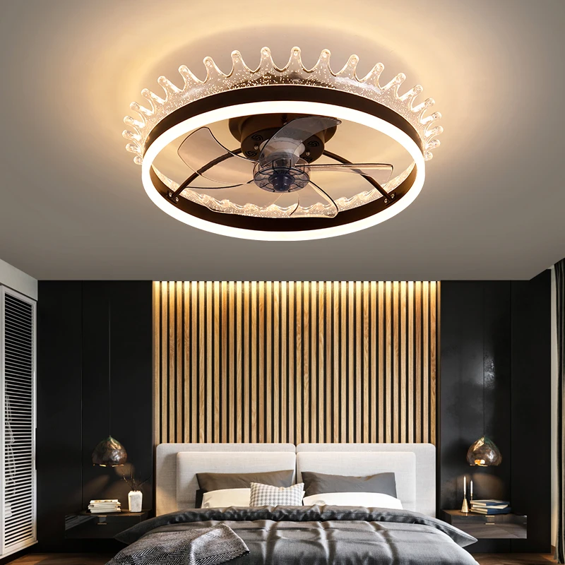 

Lamp Led Art Chandelier Pendant Ceiling Fan With Light Modern decorative salon bedroom control abanicos de techo