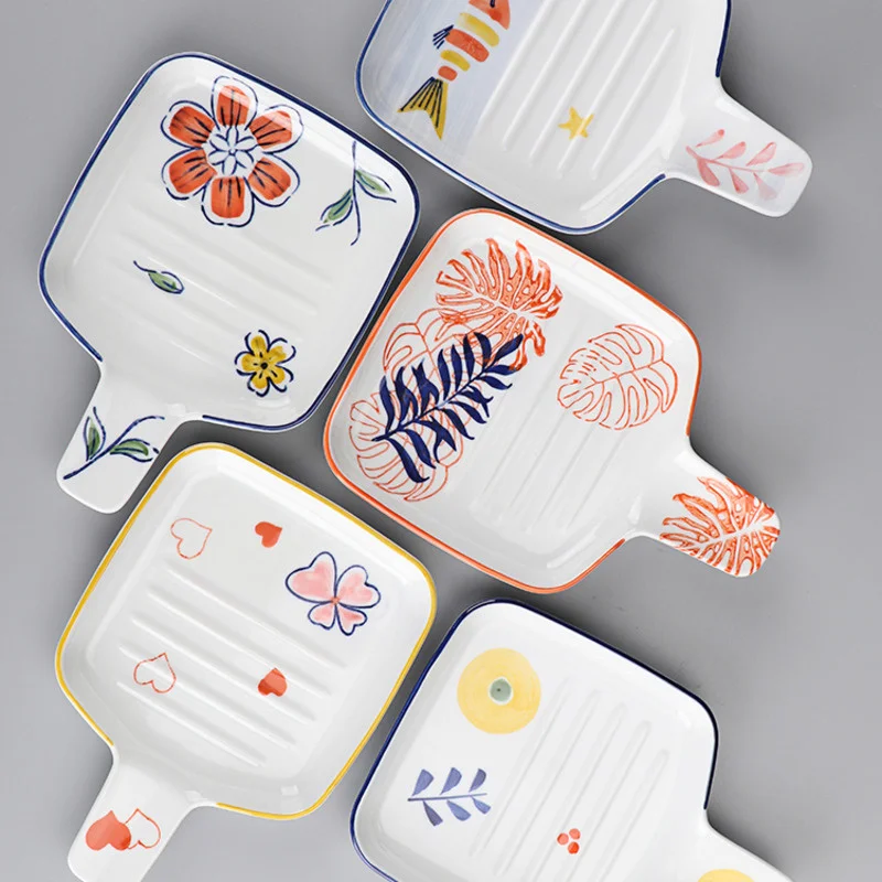 

2 шт., керамические тарелки для выпечки в японском стиле