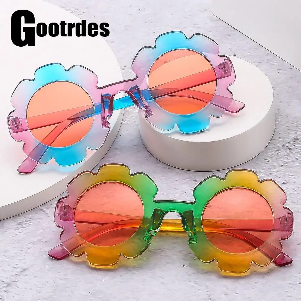 

Очки солнцезащитные круглые с цветами для детей и мальчиков