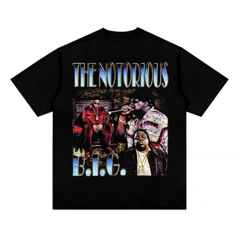 

Rapper The Notorious Big Oversized Harajuku Printed Tshirt Men Women Casual Loose T-shirt Short Sleeve Hip Hop Vintage T Shirt