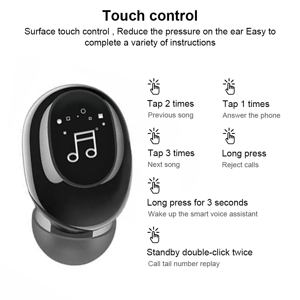 Миниатюрные Bluetooth-наушники стереонаушники-вкладыши беспроводная гарнитура