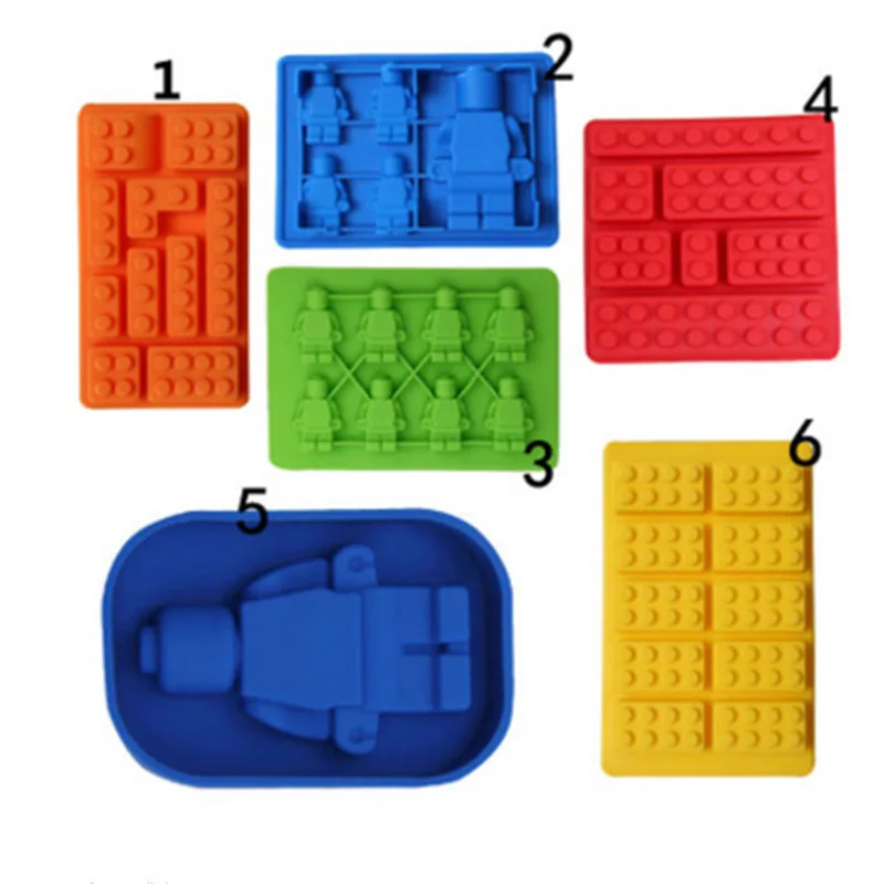 

1 Piece DIY Silicone Mold 3D Building Blocks Robot Chocolate Tray Jelly Brownie Dessert Pastries Mould Cake Decoration Tool