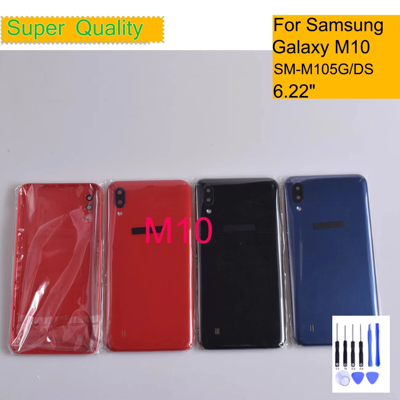 

For Samsung Galaxy M10 M105 M105F Housing Back Cover Case Rear Battery Door Chassis Shell With Camera Lens Replacement