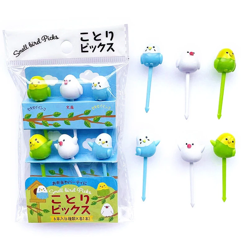 

6Pcs Fruit Fork Cartoon Mini Animal Farm Cartoon Food Selection Children Snacks Cake Dessert Food Fruit Fork Party Decoration