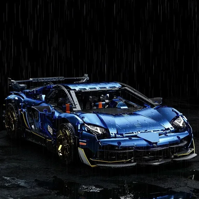Фото KBOX 10520, новый MOC с дистанционным управлением, Lambo SVJ, супертехническая модель автомобиля, строительные блоки, кирпичи, игрушка-головоломка на день рождения для детей №4