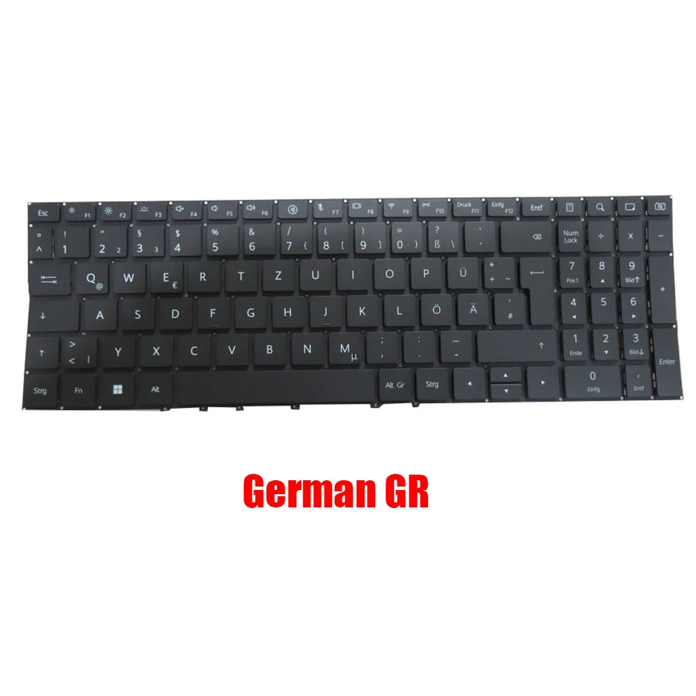 Клавиатура для ноутбука HUAWEI MateBook D 16 2022 RLEF-X RLEF-W5651 черная с подсветкой немецкий GR