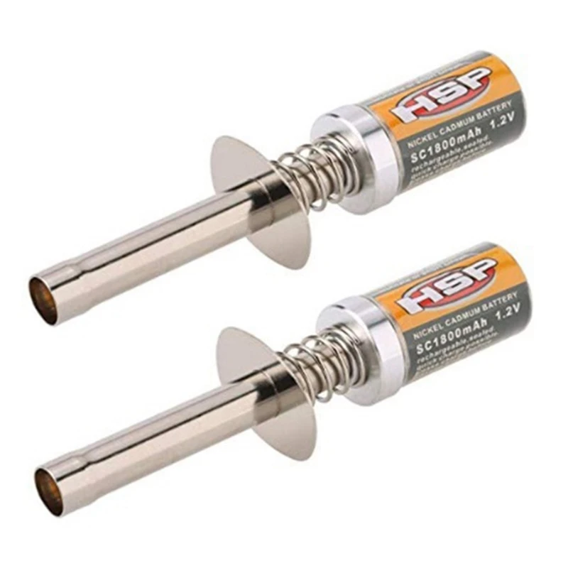 

2X for HSP 80101 1800MAh 1.2V Glow Plug Igniter Suitable for RC Car 1/8 1/10 HSP 80101 Rechargeable Glow Igniter