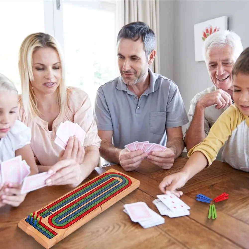 Деревянная настольная игра Cribbage Wars классическая со встроенным отделением для