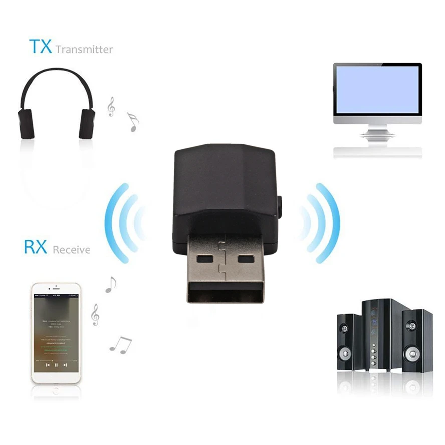 USB Bluetooth 5 0 передатчик приемник 2 в 1 адаптер EDR ключ 3 мм AUX Стерео для ТВ ПК