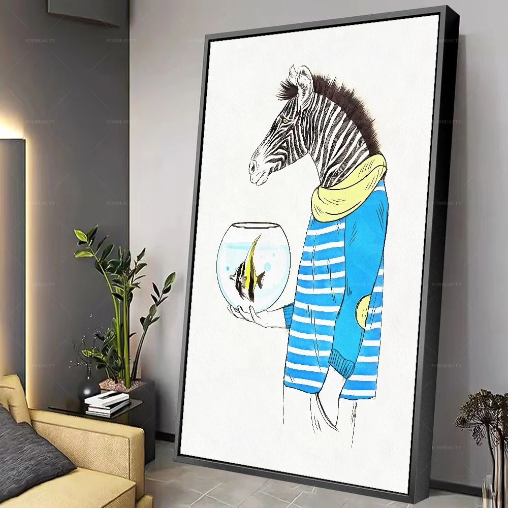 

Forbeauty черная Зебра синяя фотография Картина на холсте Водонепроницаемая Солнцезащитная Настенная картина маслом для украшения гостевого дома