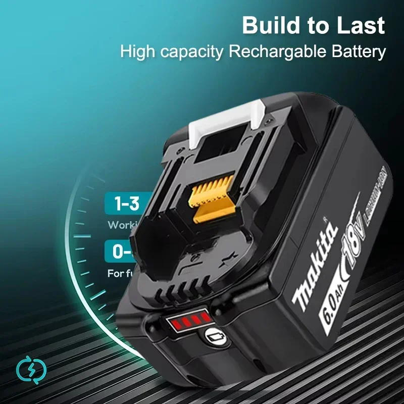 Официальный аккумулятор Makita 6 Ач/5 Ач/3 Ач для аккумулятора 18 В LXT-400 BL1860 BL1830B BL1850B BL1850