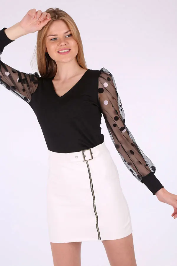 Блузка в горошек с ручками модные женские блузки 2021 и рубашки большого размера