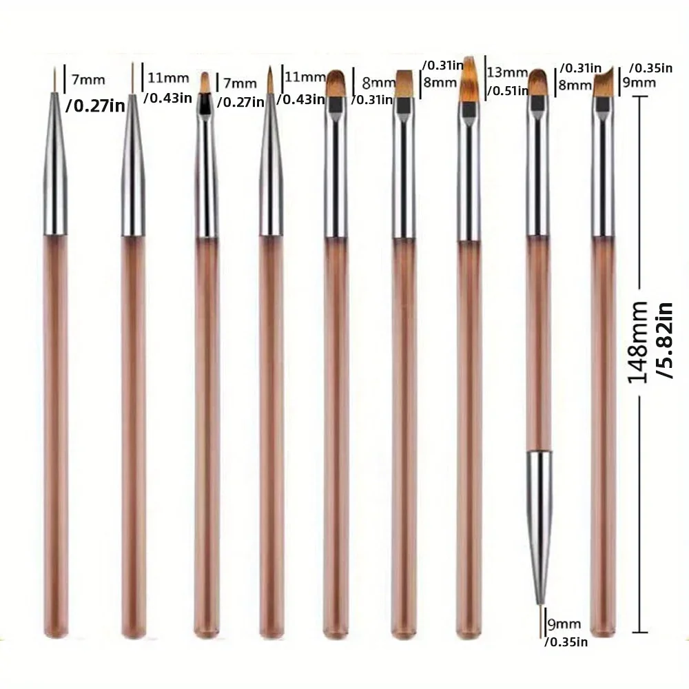 9 шт. ультрафиолетовая Кисть для ногтей подкладки ручка рисования наращивания