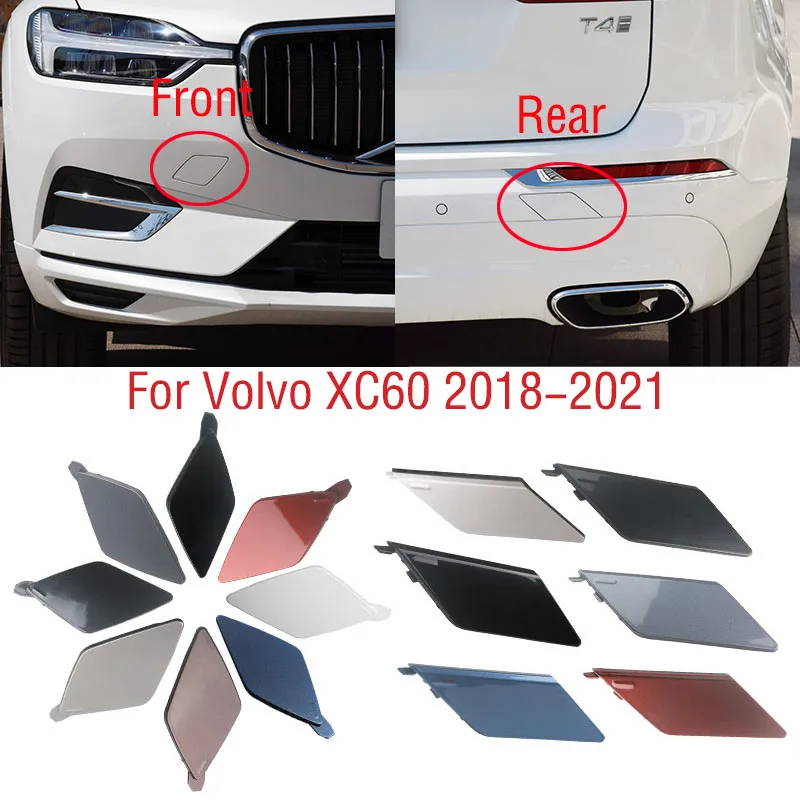 For Volvo XC60 2018 2019 2020 2021 Car Front Rear Bumper Tow Hook Cover Cap Trailer Hauling Eye Lid