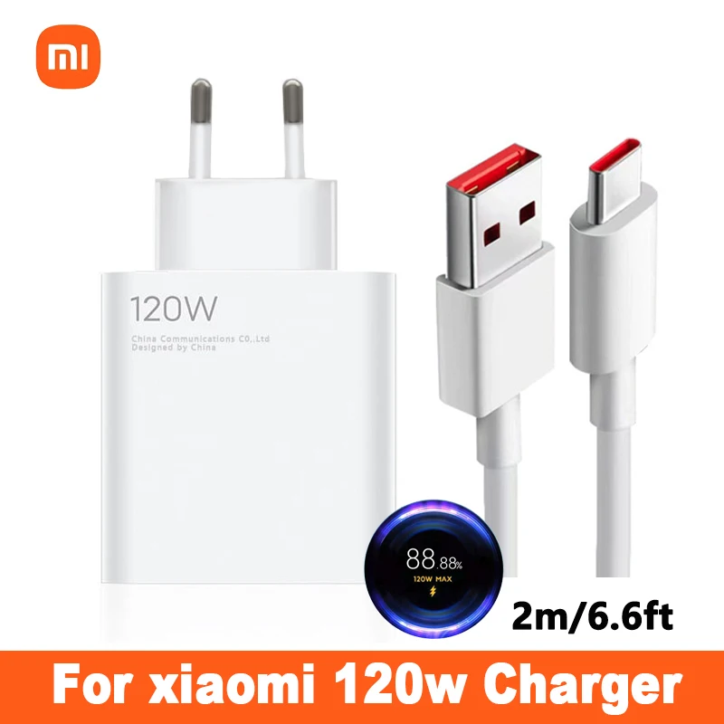 

Xiaomi 120w Max Charger EU Original Fast Charge 6A Type C Data Cable For Black Shark 4S 5 RS Pro Cell Phones