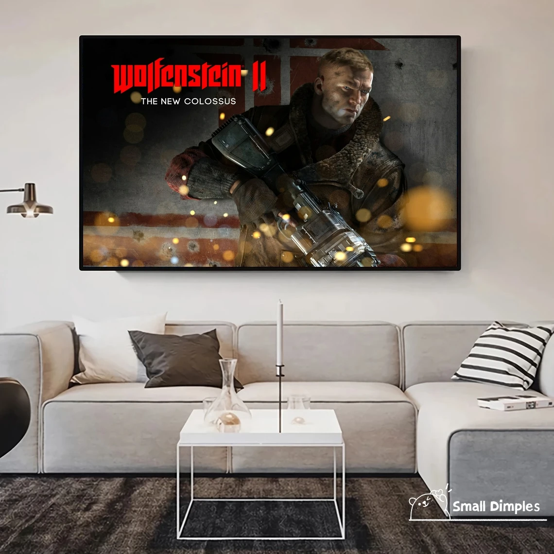

Игровой постер Wolfenstein, холст, Художественная печать, украшение для дома, настенная живопись (без рамки)