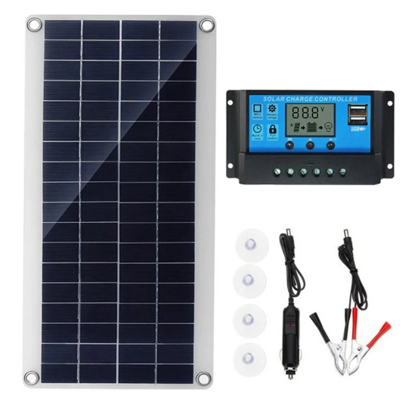 

2x10 Вт Гибкая солнечная панель, солнечные батареи для автомобиля, RV, лодки, дома, крыши, фургона, кемпинга, солнечная батарея, модуль солнечног...