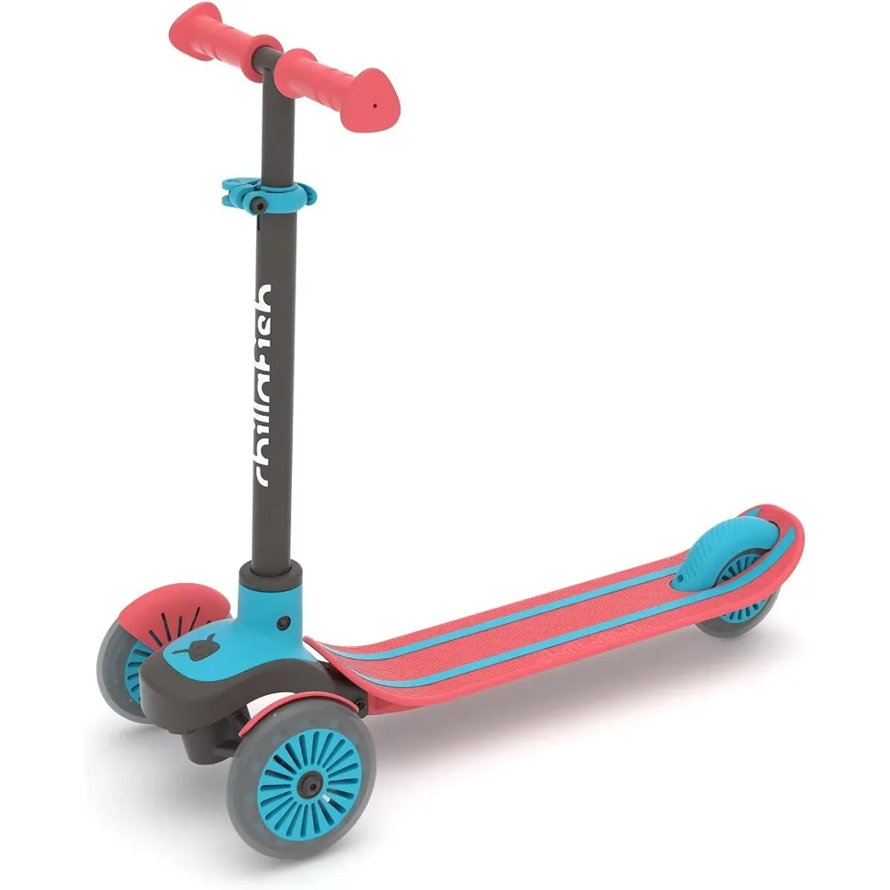 

3-Wheel Lean-to-Steer Scooter with twintip Antislip Deck and Integrated Brake,Comfy handgrips, for All Ages 3 and up, Red