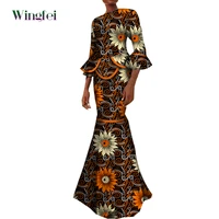 2 pieces set african clothes for women ankara print long sleeve top and skirt dashiki women attire lady evening gowns wy6340