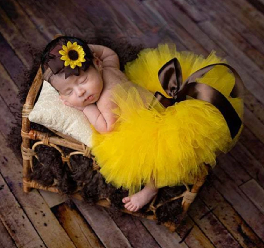 

New Children's Newborn Photography Clothing Pengpeng Skirt Baby Rabbit Rabbit Skirt Photo Sunflower Headdress Photography Props