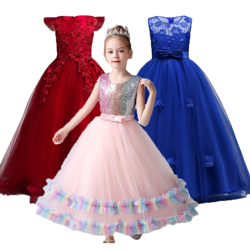 Vestido de dama de honor a la moda para niñas, traje de boda para carnaval, ropa larga de princesa para niños de 4 a 12 años, 2022