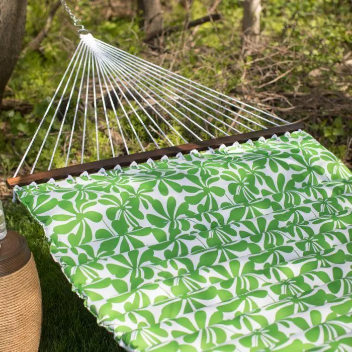 

Gorgeous Bloom 2 Person Spring Green Color Hammock with Pillow, Easy to Set Up, Product Assembled Size 11.65ft L x 4.5ft W