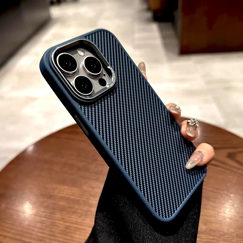 Luxury Mag Safe Carbon Fiber Case For iPhone 16 15 14 13 12 11 Pro Max Plus 16Pro 15Pro 14Pro Magsafe Wireless Charge Covers
