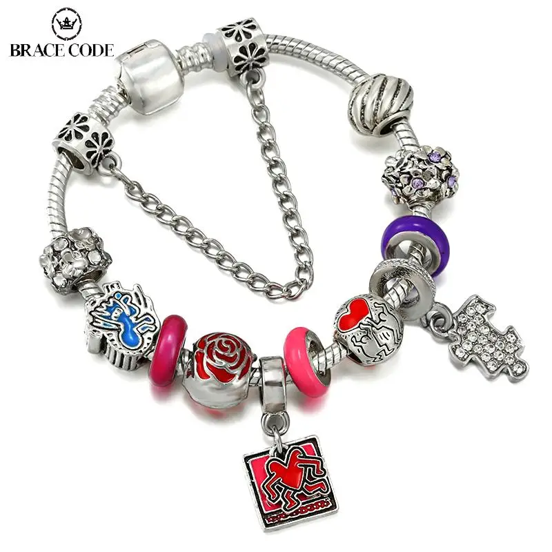 

Glowing love. Dancing line Zinc alloy Charm Ladies Bracelet DIY Jewelry Boutique Brand Man Women Bracelet Gift Direct Sales