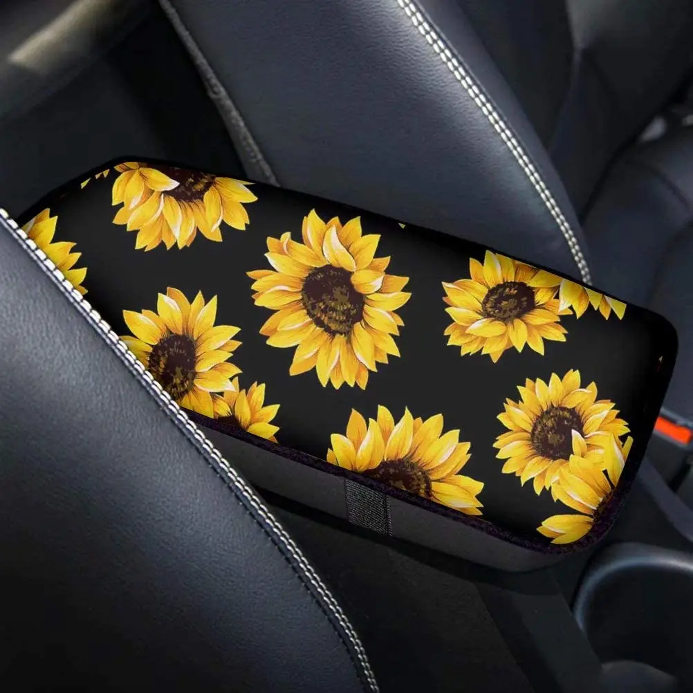 

Sunflower Auto Center Console Armrest Pad Seat Box Cover Armrest Cover Cushion Mat for Sedan, Van, SUV, Truck Car Accessorie