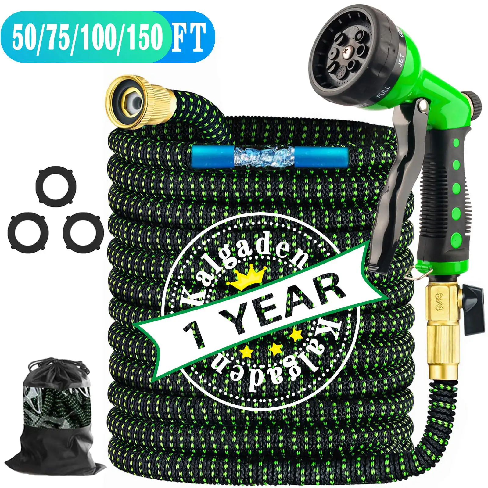 

2022 Upgrade Expandable Garden Hose 150 ft Water Hose with 8 Function Nozzle Expanding Lightweight Hose for Garden Watering Wate