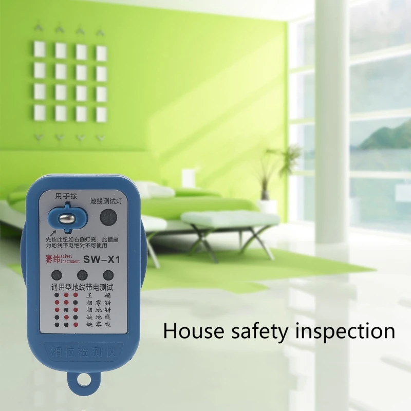 

Socket Testers Detector 10A-16A Ground Neutral Fire Plug Polarity Phase Check Wiring Detection RCD Leakage Test M4YD