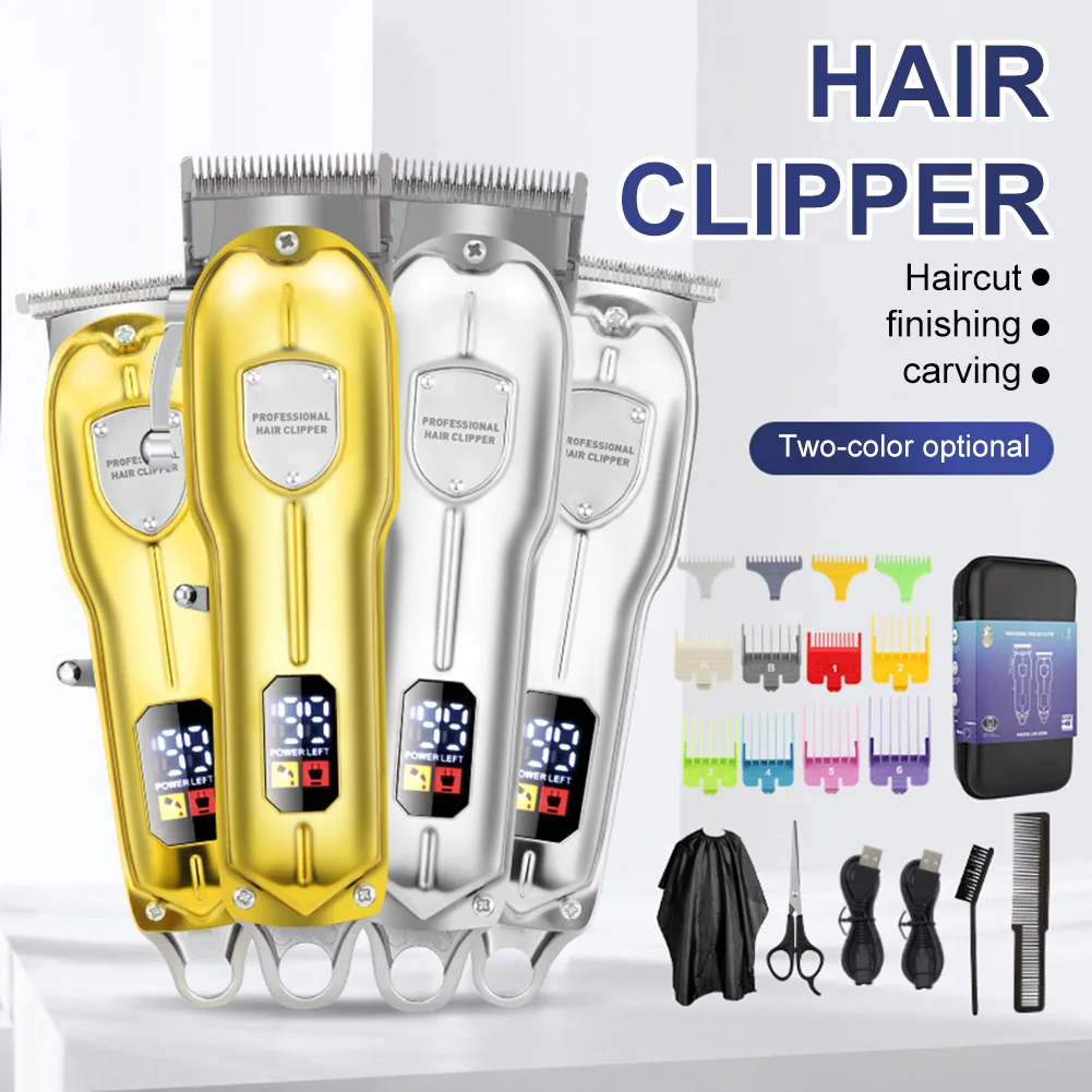 

Electric Hair Clipper Set Cordless Hair Trimmer Rechargeable Hair Cutting Grooming Tool For Barber With LCD Display Hairdressing