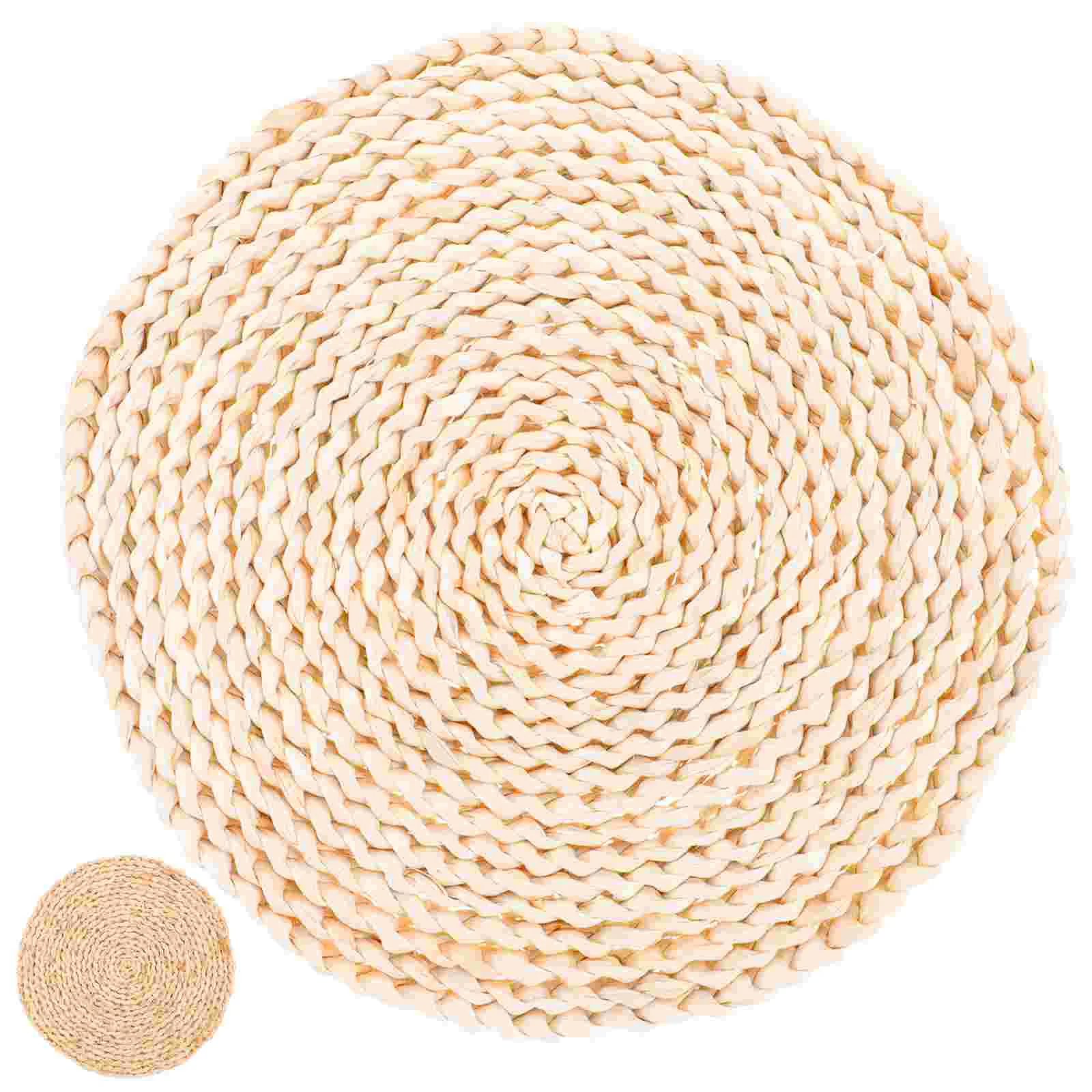 

Straw Insulation Placemat Woven Placemats Braided Placemats Round Handwoven Placemat Dried Corn Husks Woven Table Mats