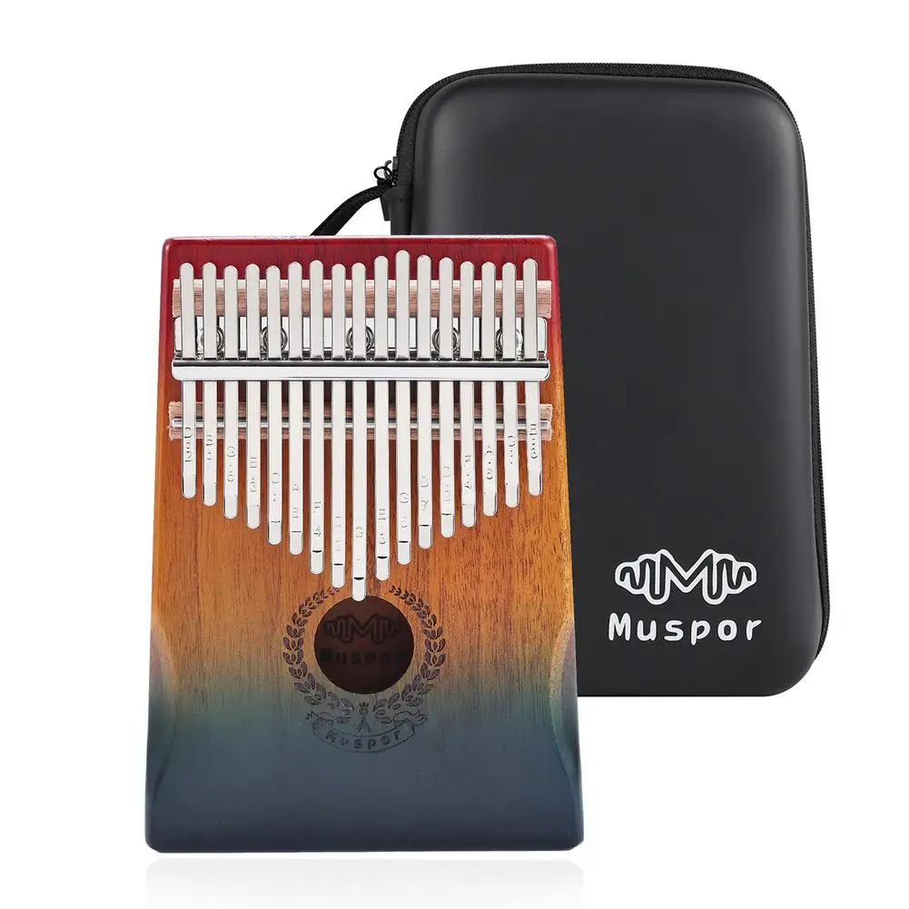 

Muspor Kalimba 17-key Mahogany Thumb Piano Music Keyboard Mini Finger Piano Musical Instrument (color Gradient) Dropship