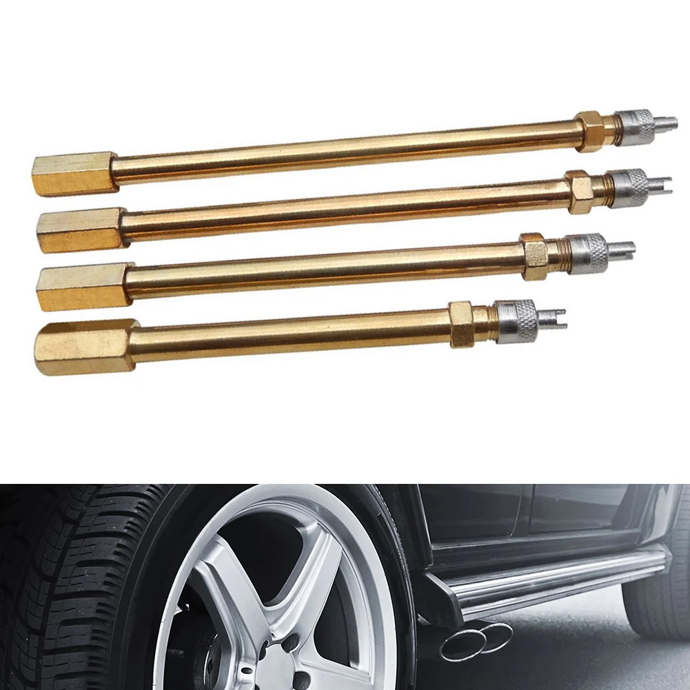 Auto-Tire Valve Extension Adaptor Air Tyre Stem Extender Iation Stright Bore For Motorcycle Bike Scooter Inflatable Accessories